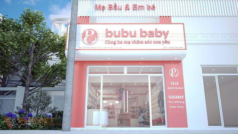 Thiết kế nội thất shop mẹ và bé Bubu Baby – Long An