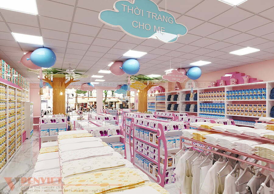 Thiết kế siêu thị mẹ và bé Thiên Phú Mart