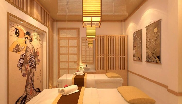 Sử dụng gỗ làm vật liệu chính cho thiết kế nội thất spa phong cách Nhật Bản