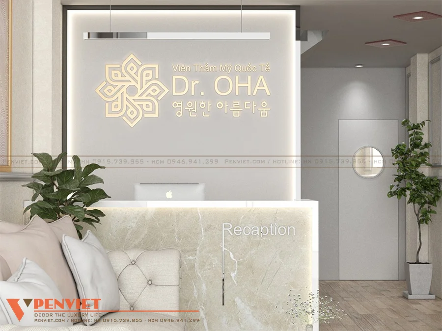 Thiết kế quầy thu ngân của Dr.Oha Spa