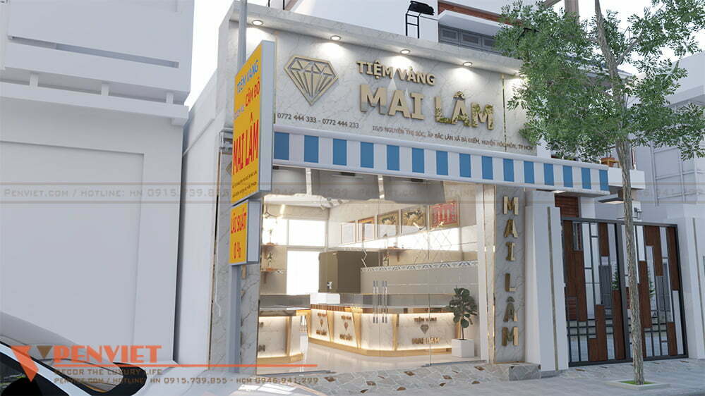 Giải pháp thiết kế tiệm vàng diện tích nhỏ – Mai Lâm – Tp Hồ Chí Minh