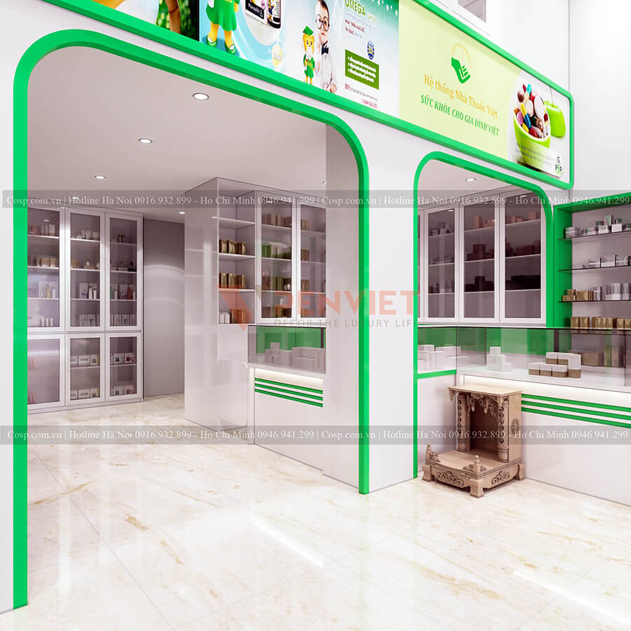 Dự án thiết kế cửa hàng thuốc Gtue do Penviet thực hiện