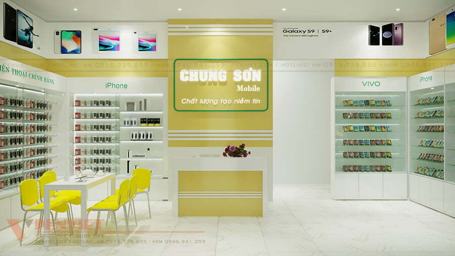 Thiết kế cửa hàng điện thoại Chung Sơn Mobile – Thanh Hóa