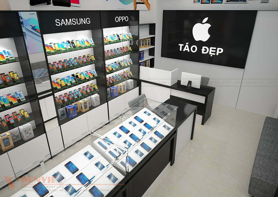 Khu vực trưng bày các sản phẩm điện thoại thông minh, máy tính bảng