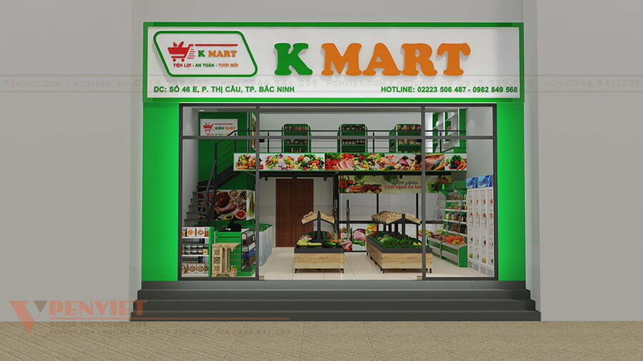 Không gian mặt tiền của cửa hàng thực phẩm K Mart
