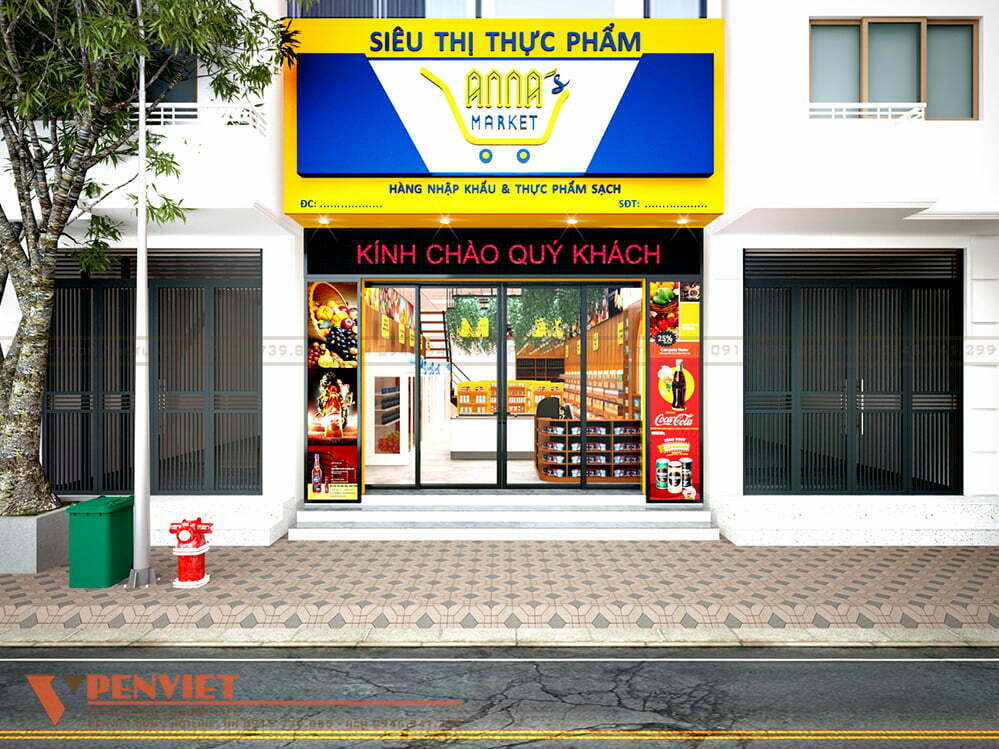 Nét nổi bật, trẻ trung trong thiết kế siêu thị mini Anna’s Market – Quảng Ngãi