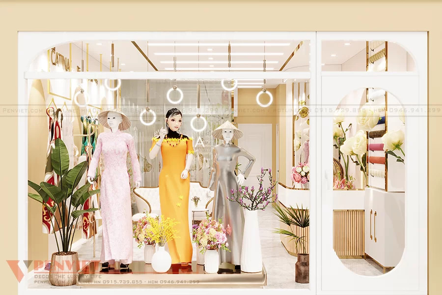 Thiết kế cửa hàng áo dài Catina tại Thường Tín - Hà Nội