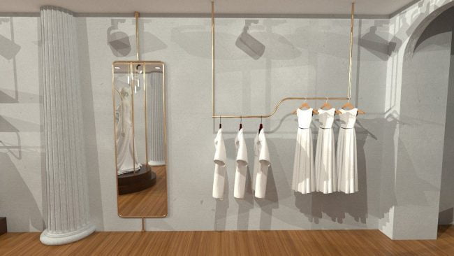 Mẫu thiết kế cửa hàng thời trang nhỏ 10m2 đơn giản, hài hòa