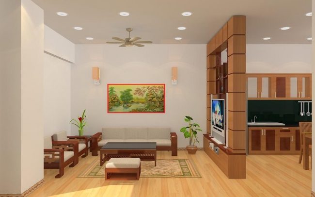 Thiết kế nội thất gỗ cho phòng khách