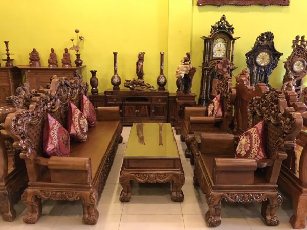 Bộ bàn ghế Hoàng gia gỗ gõ đỏ thiết kế cổ điển