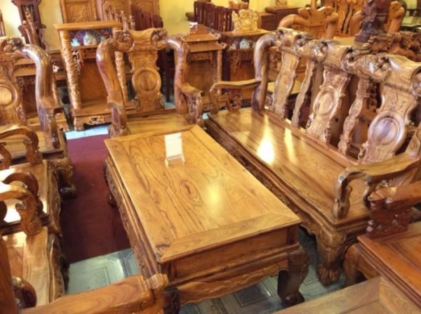 Bộ bàn ghế phòng khách gỗ cẩm lai đỏ