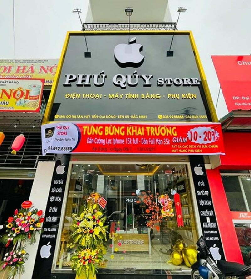 Mẫu biển quảng cáo cửa hàng điện thoại đẹp Phú Quý
