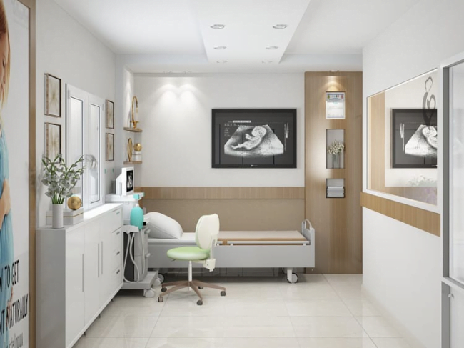 Phòng khám sản phụ khoa thiết kế kết hợp siêu âm thai