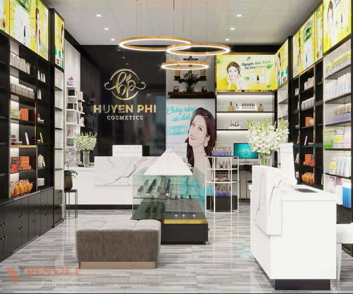 thiet ke shop my pham 20m2