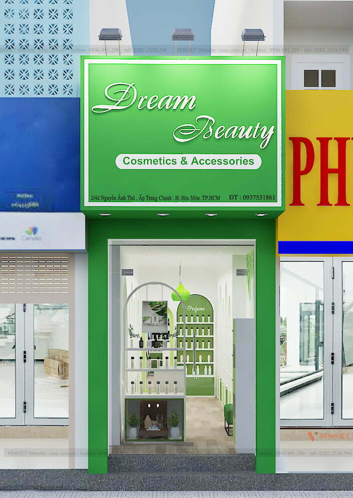 Mẫu thiết kế nội thất shop mỹ phẩm Dream Beauty – Hồ Chí Minh