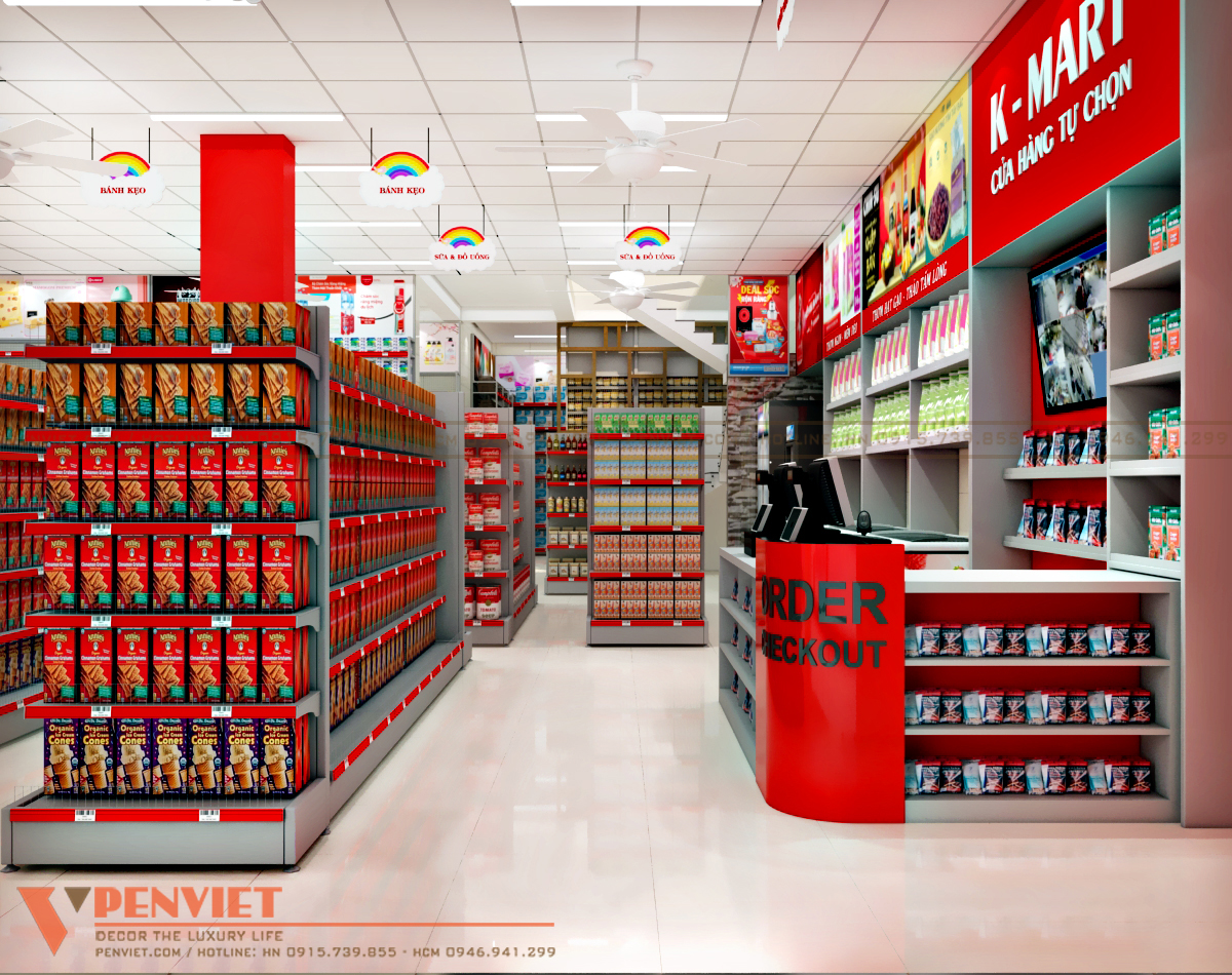 Thiết kế nội thất siêu thị mini Hoài Anh, Hà Tĩnh phong cách hiện đại