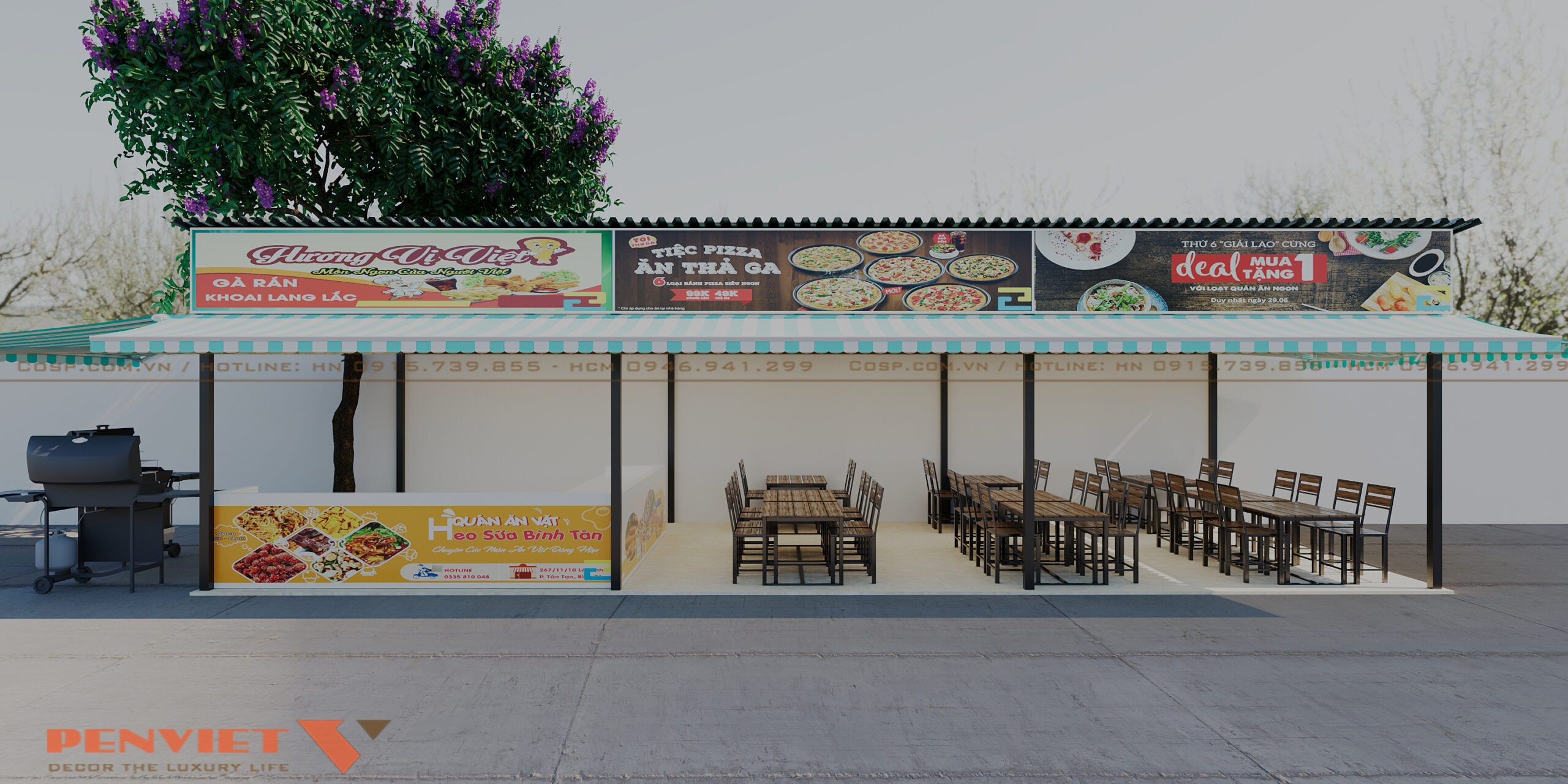 Thiết kế tiệm ăn nhanh Sóc Sơn tại Hà Nội đáp ứng công năng sử dụng