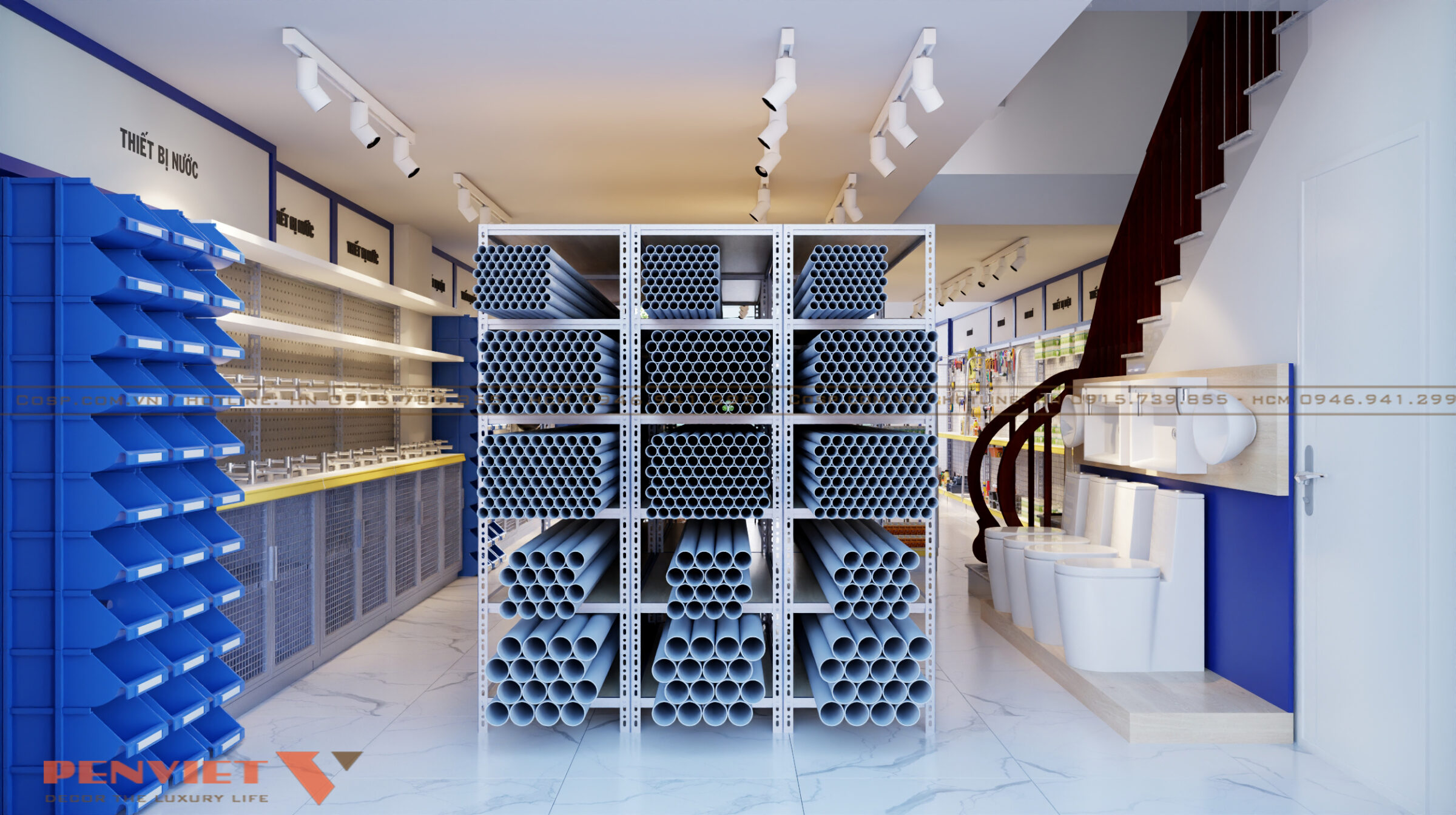 Phương án thiết kế nội thất shop kim khí Blue Star Mai Trang thiet ke noi that shop kim khi 7