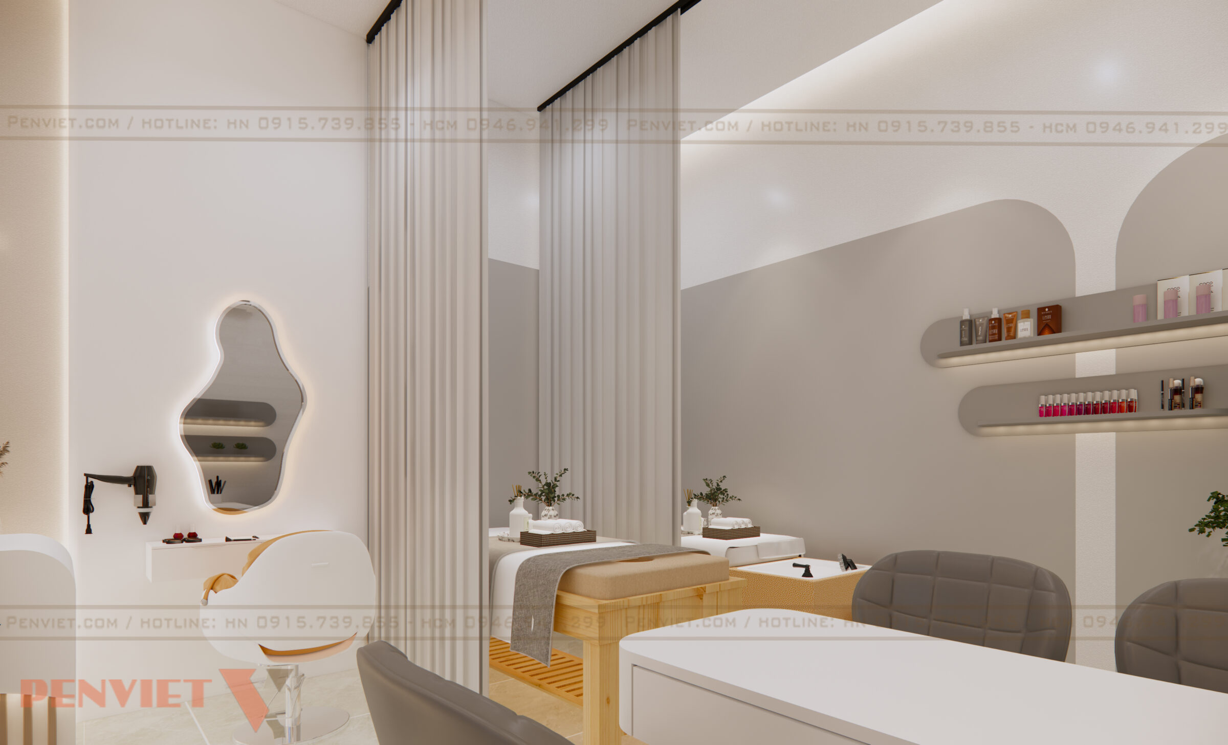 Thiết Kế Nội Thất Spa Nina - Sự Kết Hợp Hoàn Hảo Giữa Hiện Đại và Thư Giãn thiet ke spa nina 5