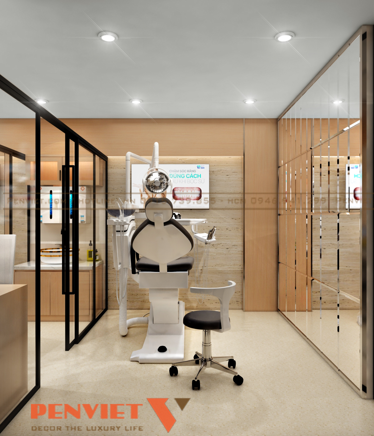 Mẫu thiết kế phòng khám nha khoa – da liễu A Đạt tại Hà Nội