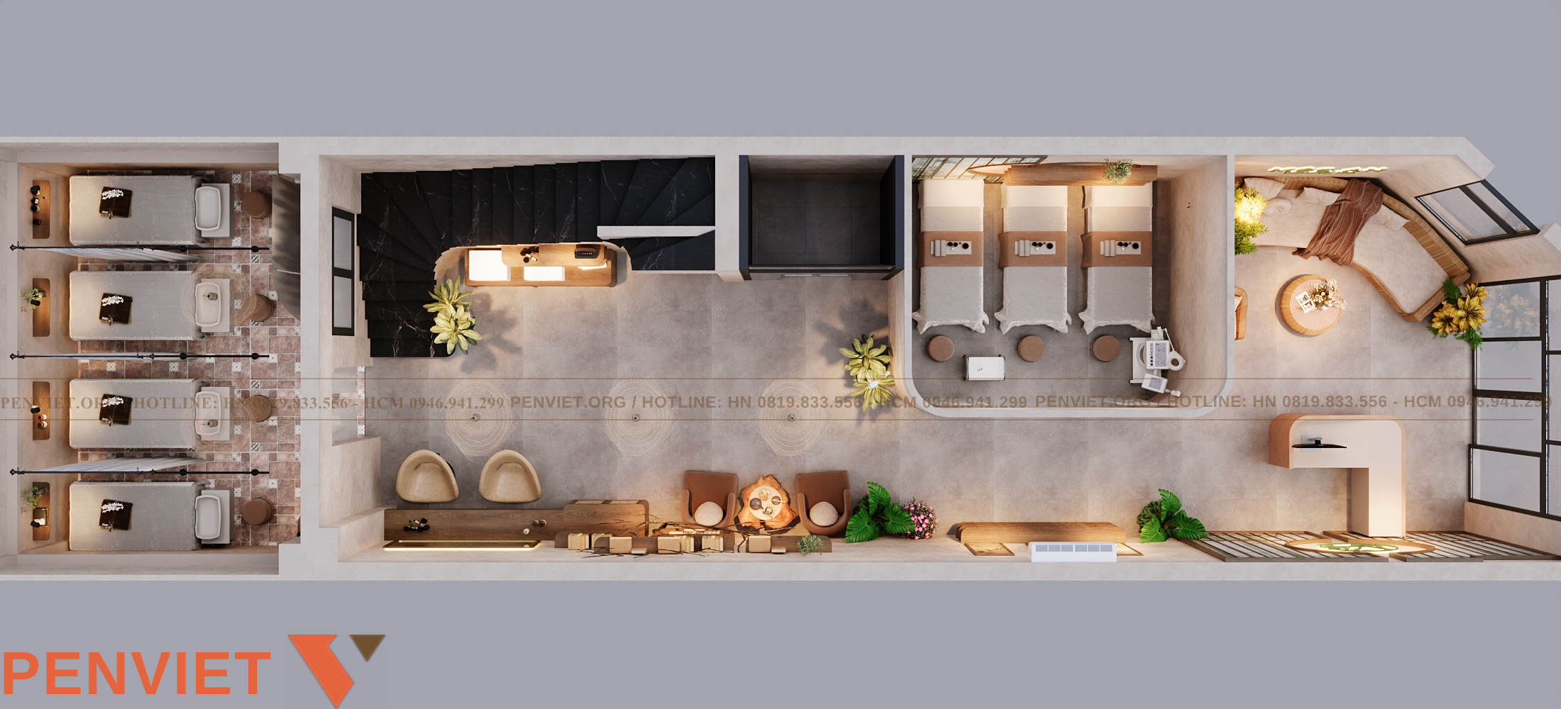Thiết kế spa Mộc An theo phong cách Wabi Sabi kết hợp Japandi 12