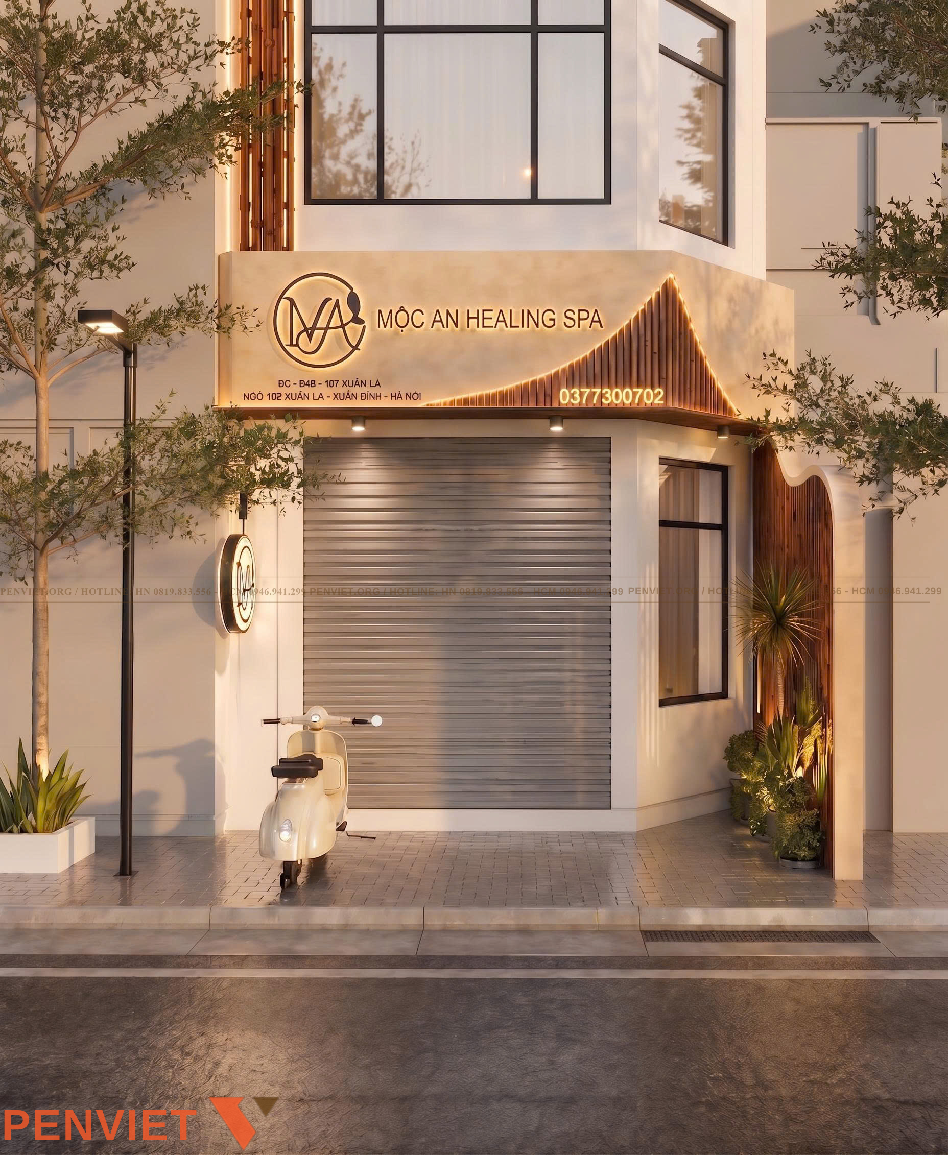 Thiết kế spa Mộc An theo phong cách Wabi Sabi kết hợp Japandi thiet ke spa moc an 1