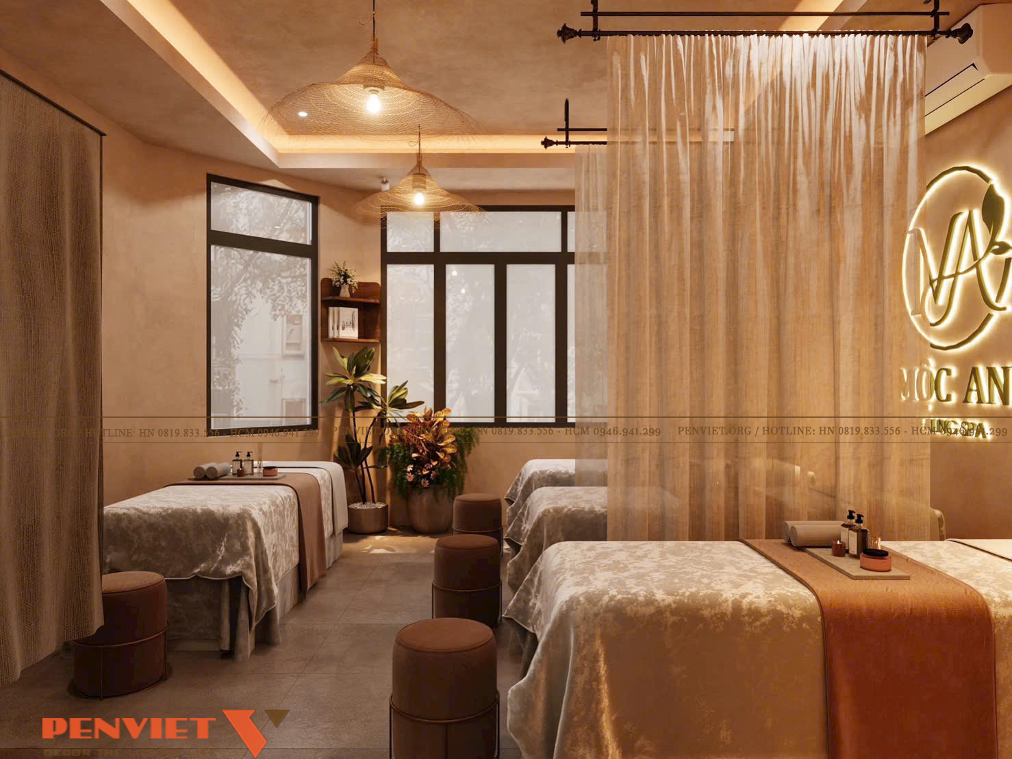 Thiết kế spa Mộc An theo phong cách Wabi Sabi kết hợp Japandi thiet ke spa moc an 13