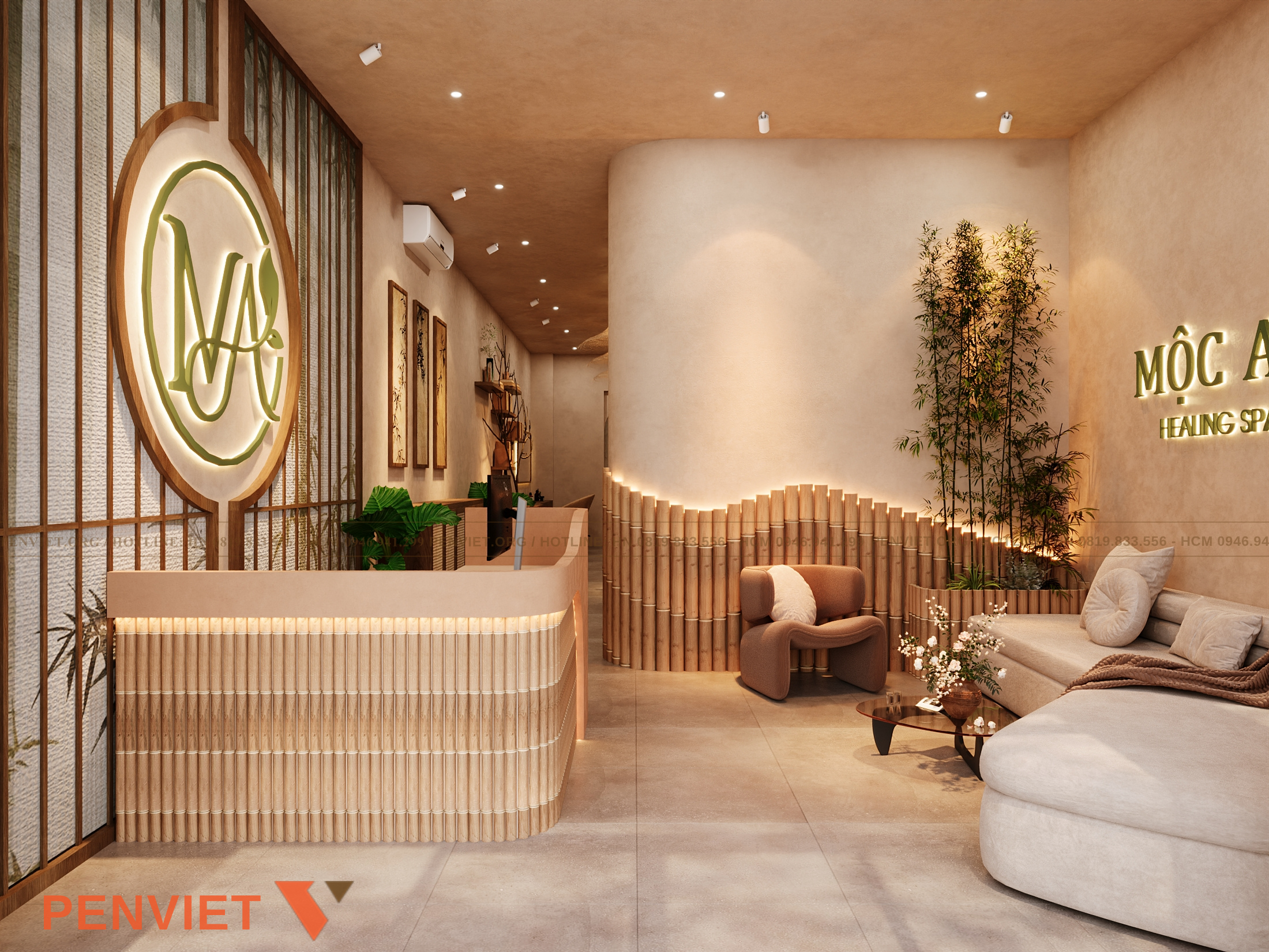Thiết kế spa Mộc An theo phong cách Wabi Sabi kết hợp Japandi thiet ke spa moc an 4