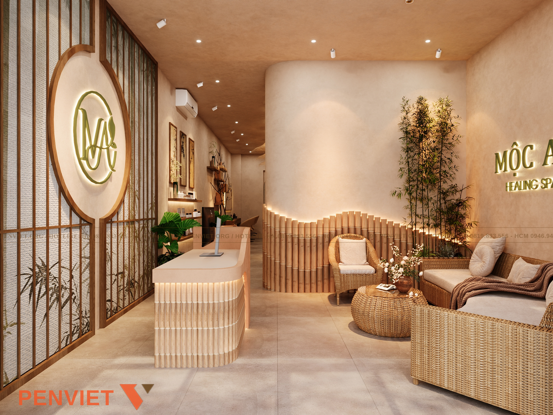 Thiết kế spa Mộc An theo phong cách Wabi Sabi kết hợp Japandi thiet ke spa moc an 5