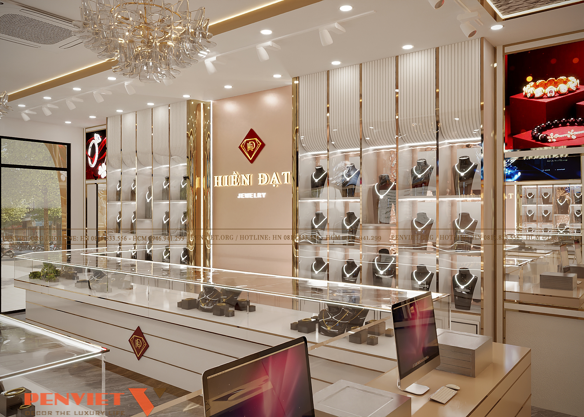 Thiết Kế Tiệm Vàng Hiền Đạt 50m² Tại Quốc Oai – Không Gian Kinh Doanh Sang Trọng 5 1