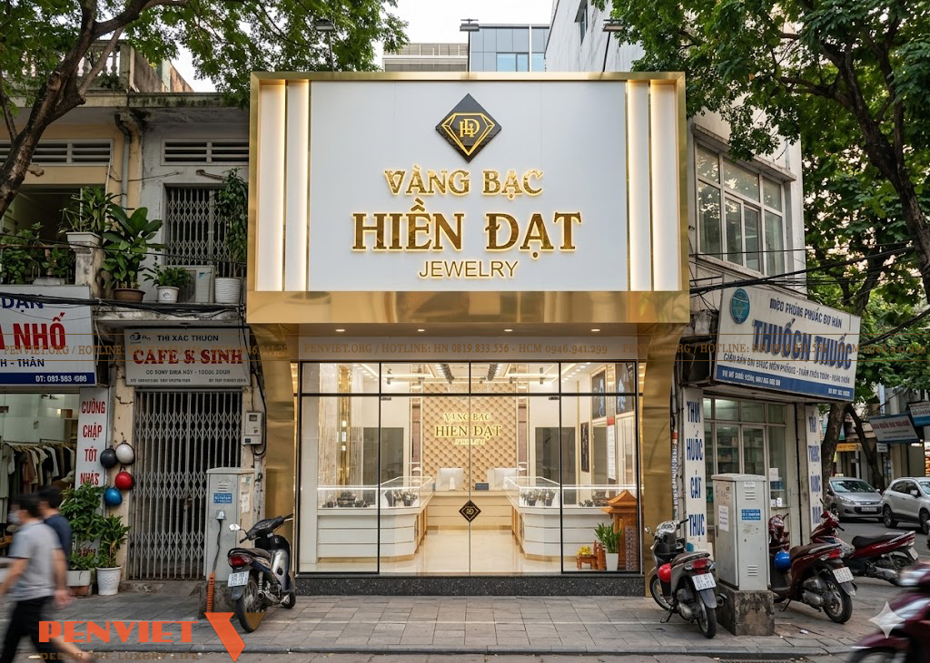 Thiết Kế Tiệm Vàng Hiền Đạt 50m² Tại Quốc Oai – Không Gian Kinh Doanh Sang Trọng b1