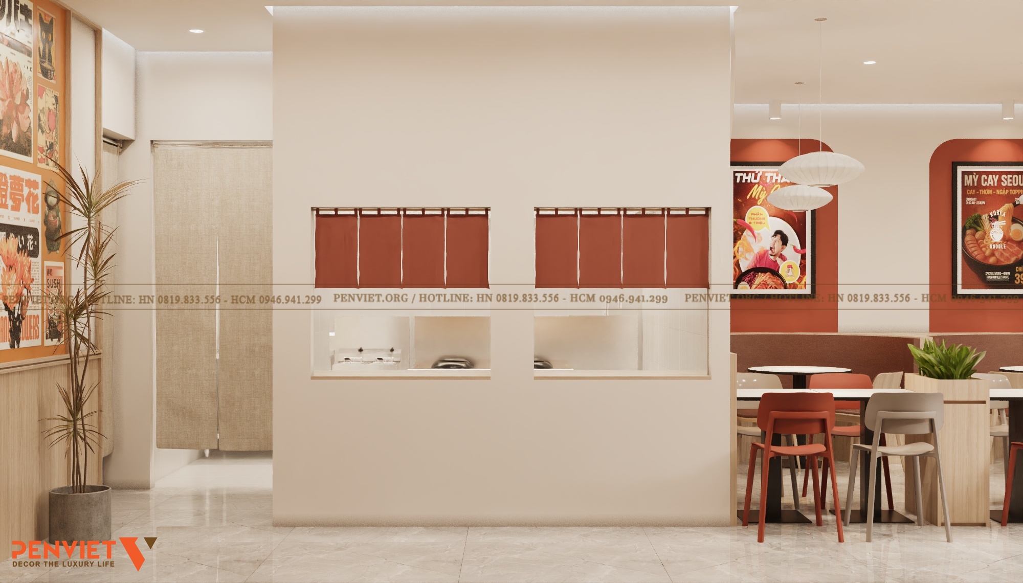 Thiết Kế Nhà Hàng Mỳ Cay Càng Ăn Càng Ghiền 85m² – Không Gian Hiện Đại, Thu Hút Khách Ngay Từ Ánh Nhìn Đầu Tiên 10 2