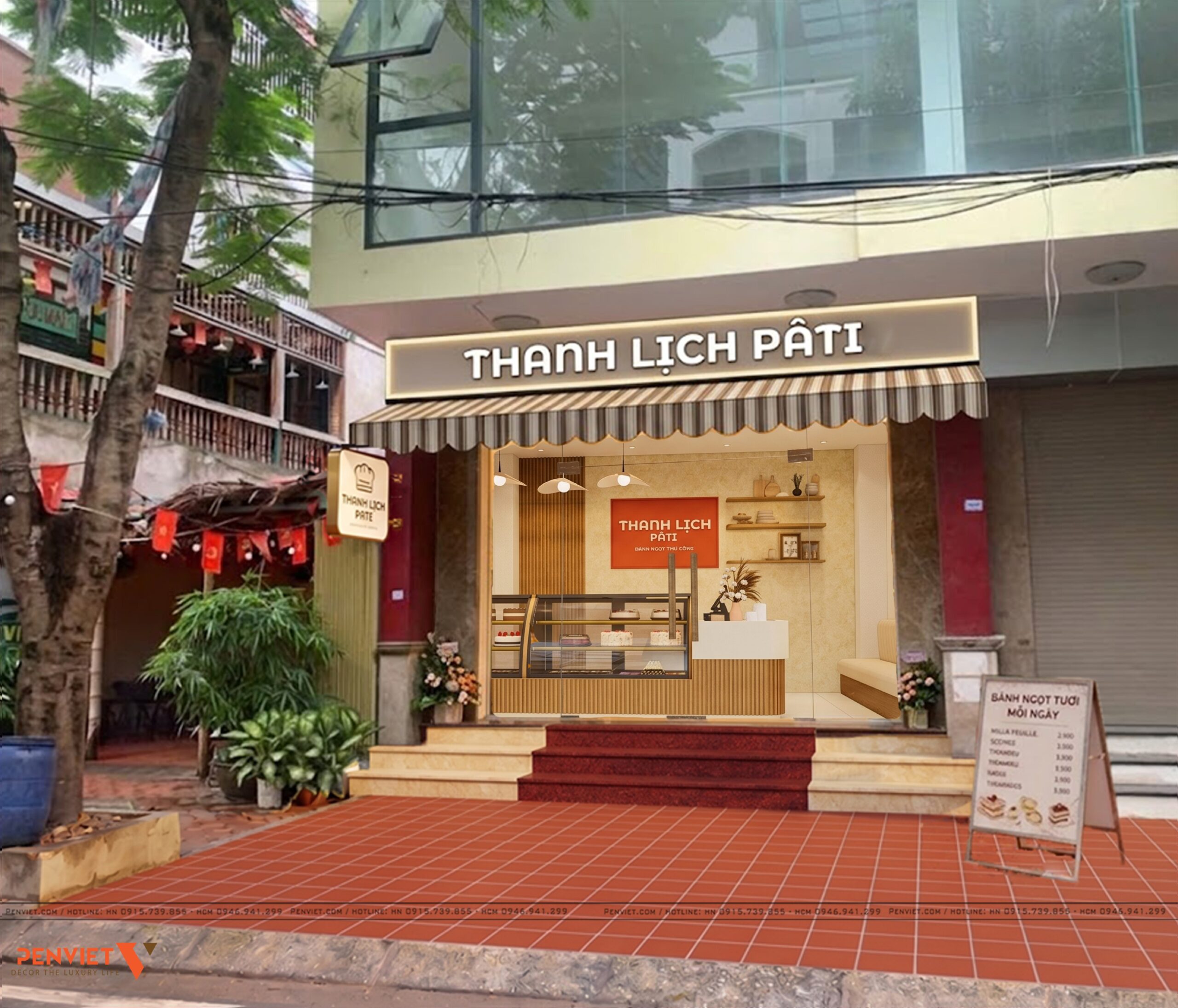 Thiết Kế Cửa Hàng Bánh Ngọt 27m² Thanh Lịch, Tối Ưu Không Gian Kinh Doanh Tại Hưng Yên 12 3 scaled