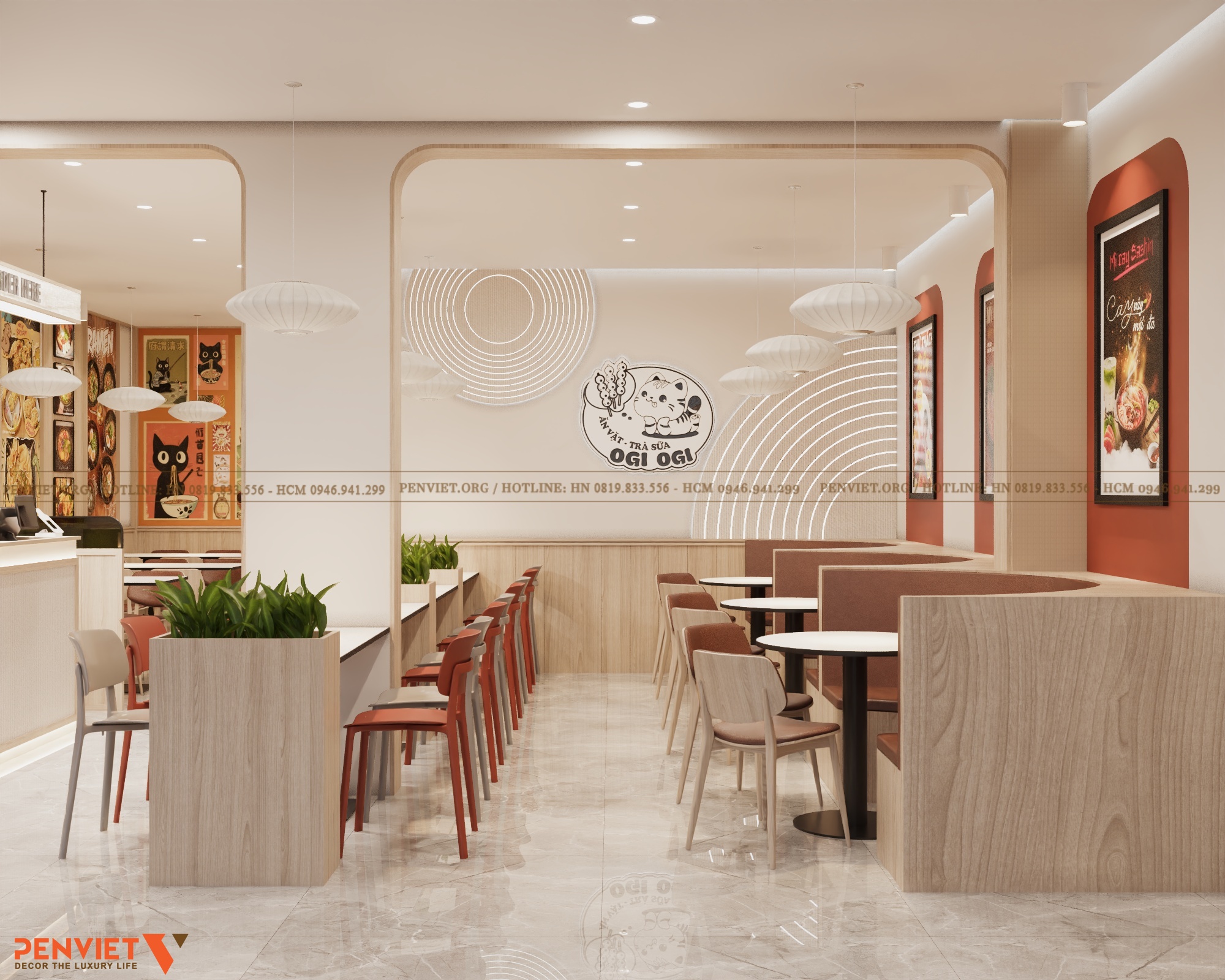 Thiết Kế Nhà Hàng Mỳ Cay Càng Ăn Càng Ghiền 85m² – Không Gian Hiện Đại, Thu Hút Khách Ngay Từ Ánh Nhìn Đầu Tiên 17 1