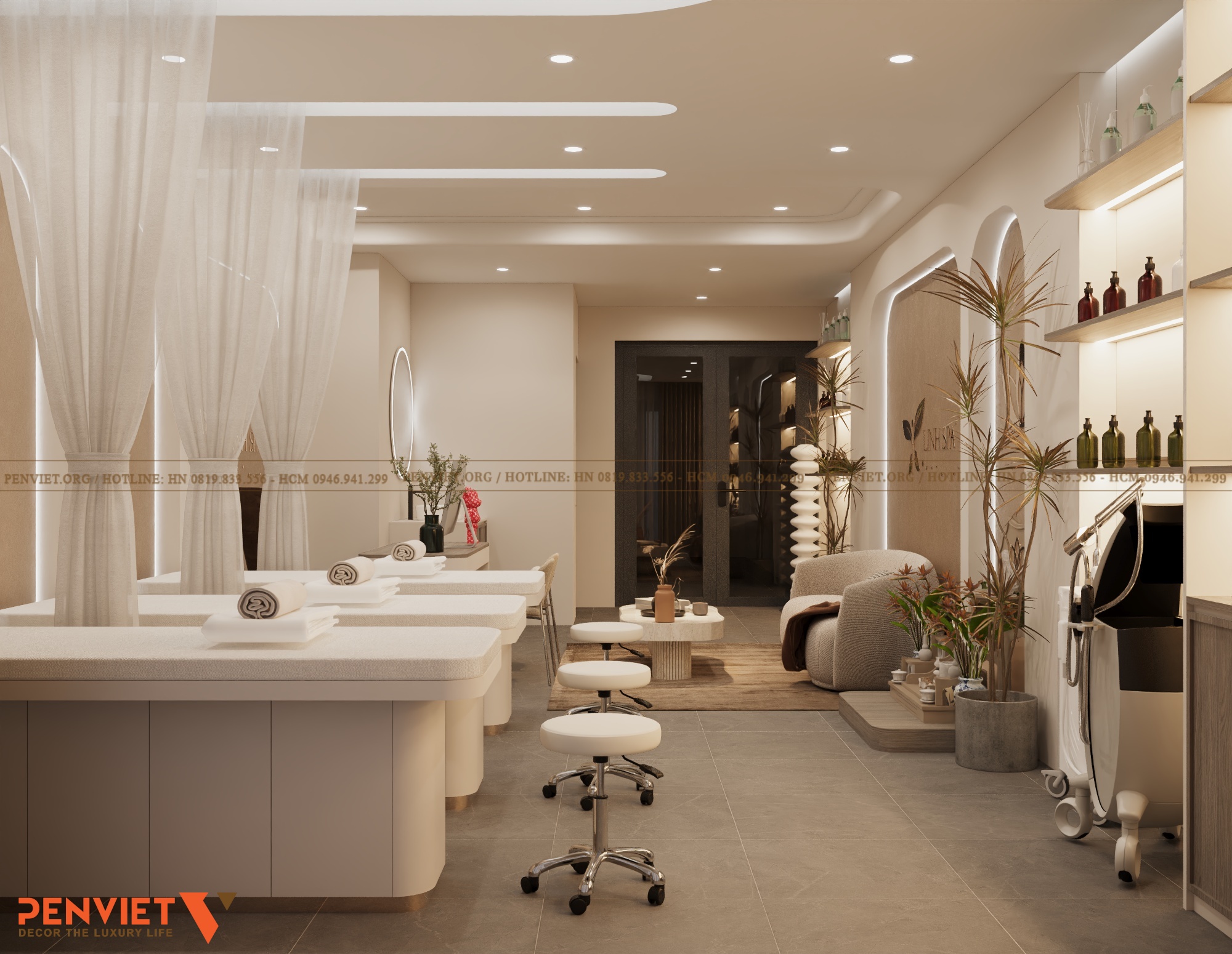 Xây dựng - Cải tạo Thiết kế Spa Linh Spa 40m² – Không gian trị liệu tinh tế, tối ưu trải nghiệm trên diện tích nhỏ
