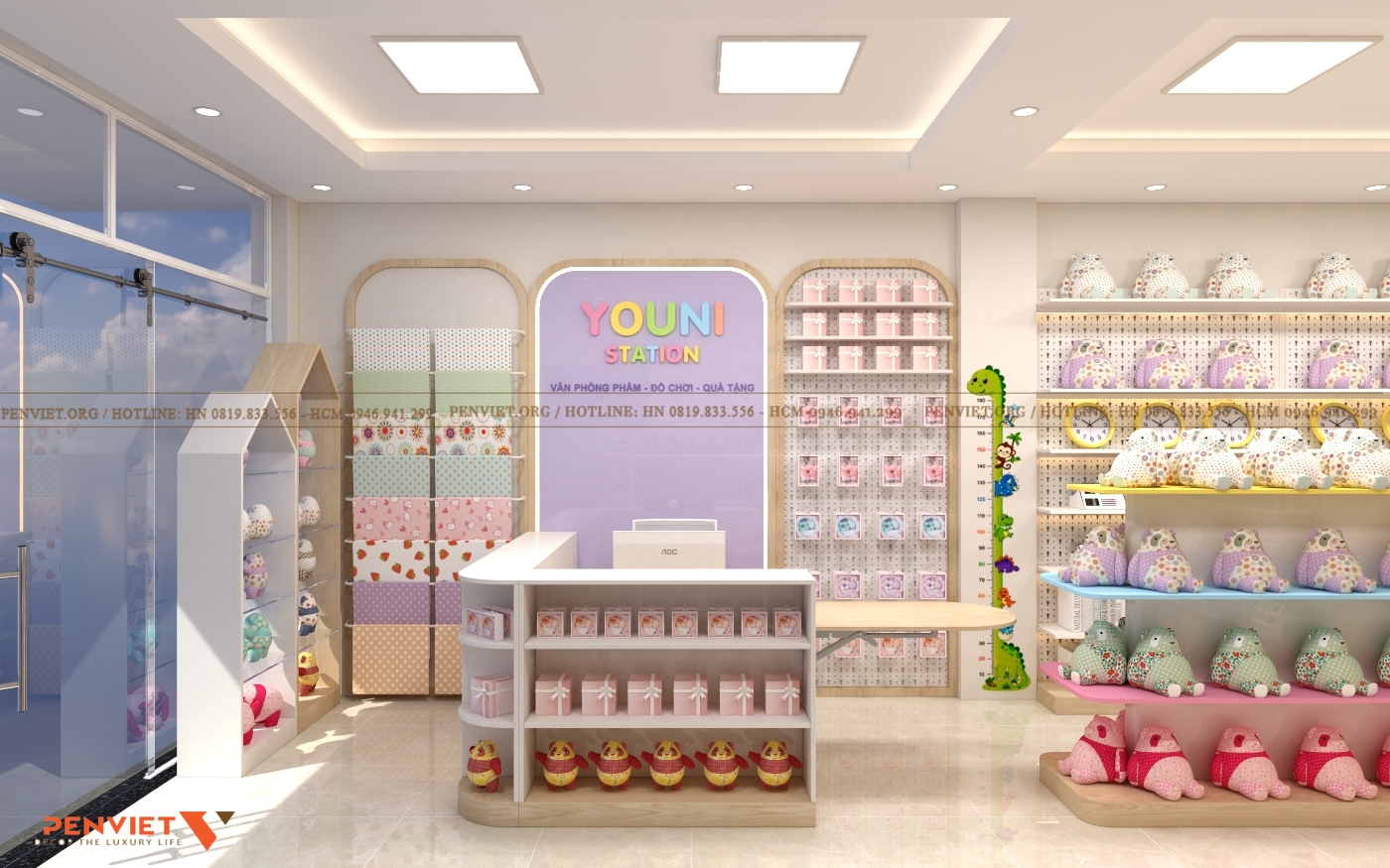 Mẫu Thiết Kế Cửa Hàng Văn Phòng Phẩm Youni Station – 117m2 | Chị Phạm Thị Cúc 4 1