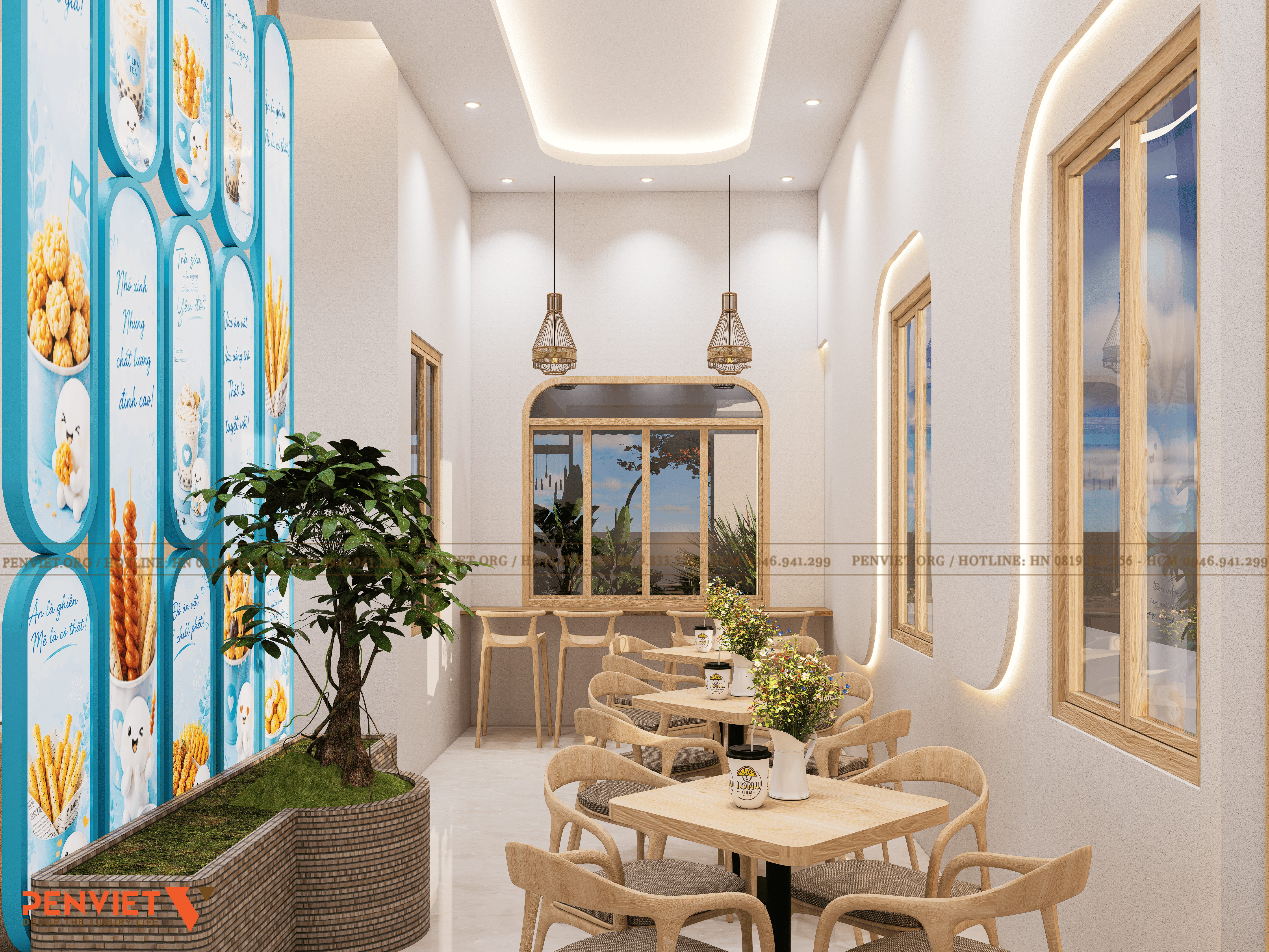 Thiết Kế Quán Trà Sữa Sân Thượng Phong Cách Nhiệt Đới – Công Trình Của Chị Hải (100m²) 4