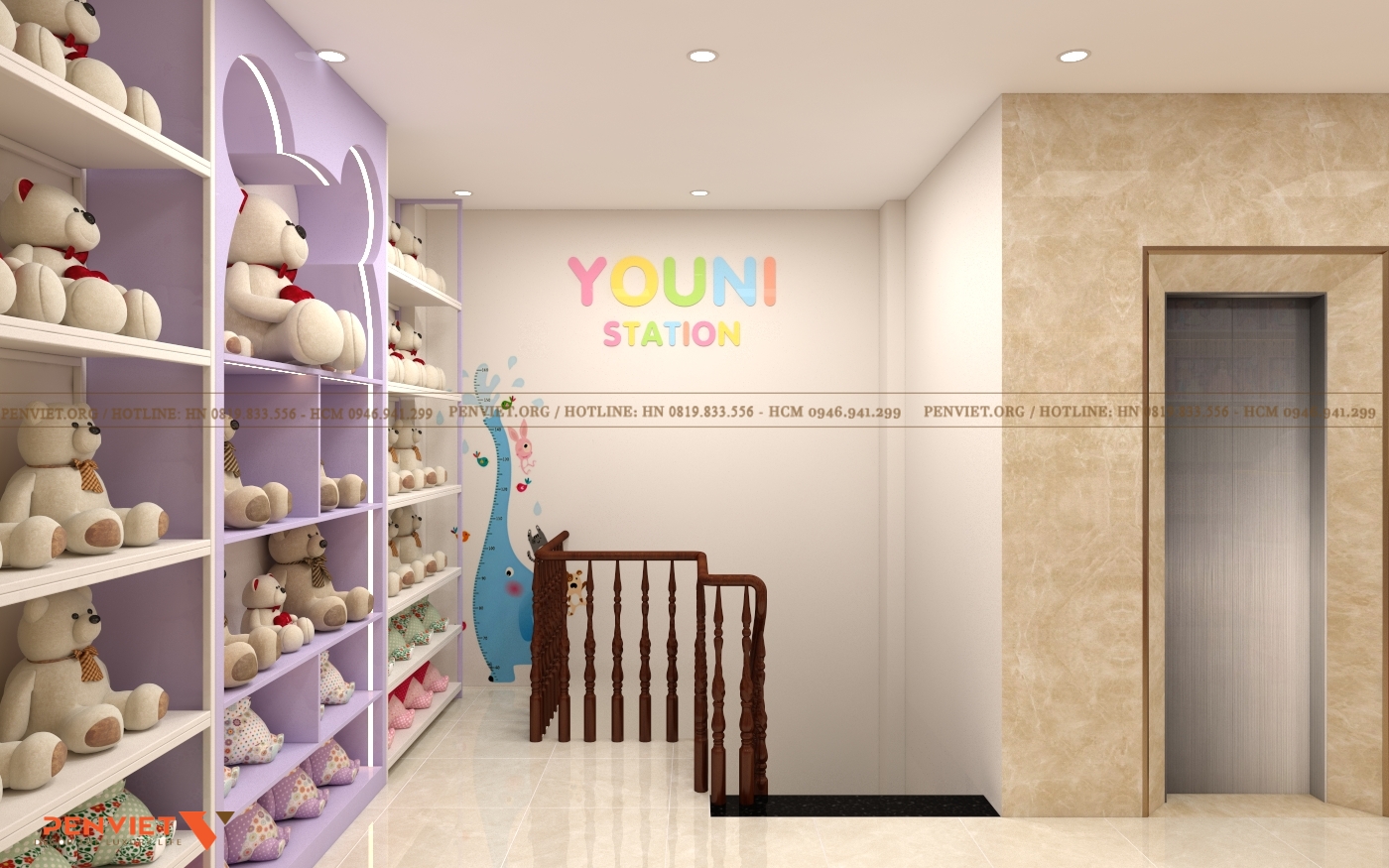 Mẫu Thiết Kế Cửa Hàng Văn Phòng Phẩm Youni Station – 117m2 | Chị Phạm Thị Cúc A6