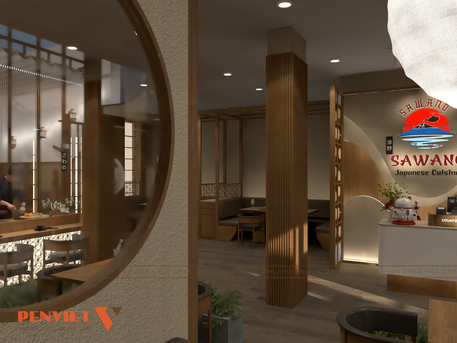 Thiết Kế Nhà Hàng Sushi Sawano – Không Gian Ẩm Thực Nhật Bản Giữa Lòng Bến Cát VIEW 21