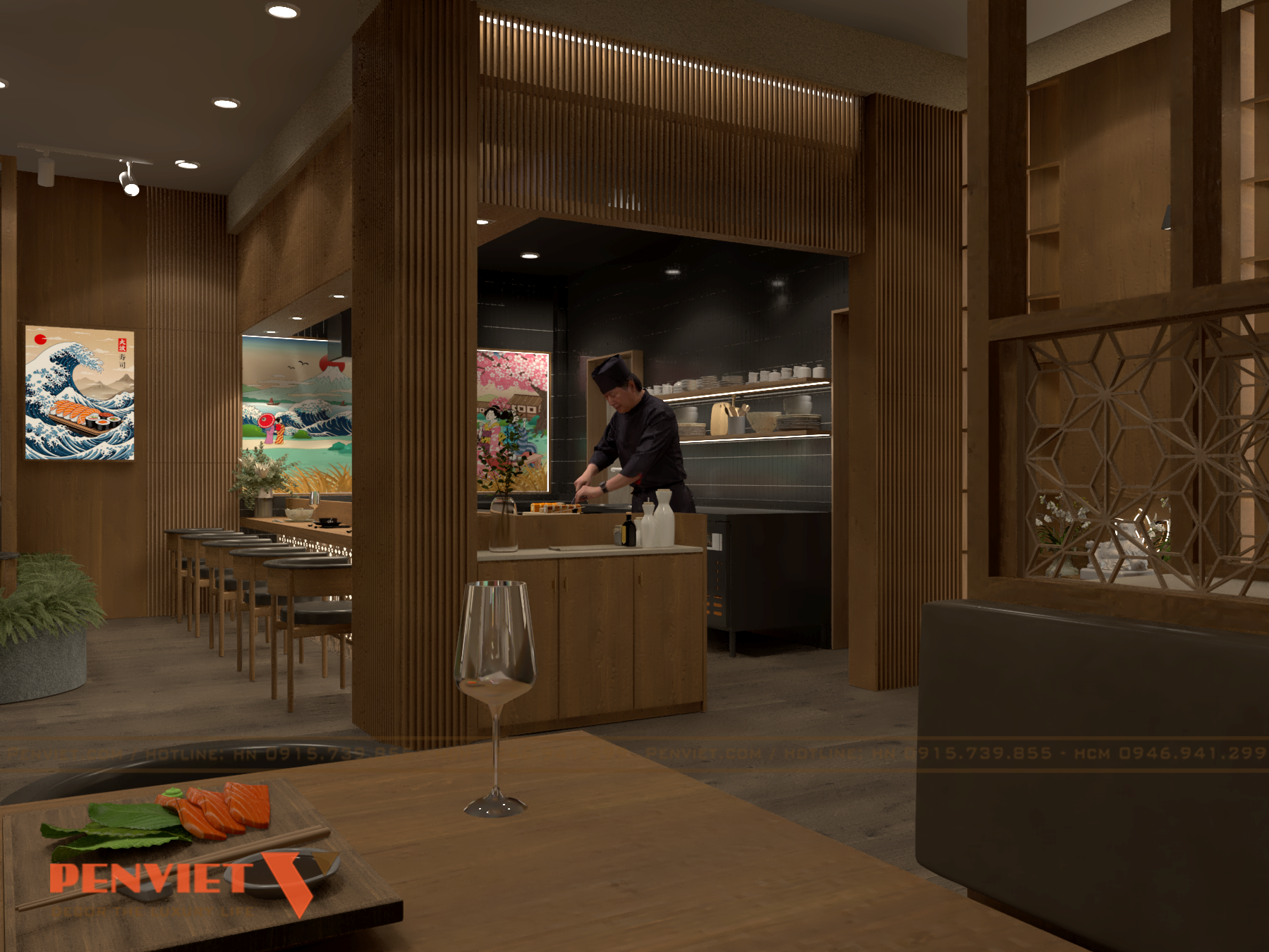 Thiết Kế Nhà Hàng Sushi Sawano – Không Gian Ẩm Thực Nhật Bản Giữa Lòng Bến Cát VIEW 25.1