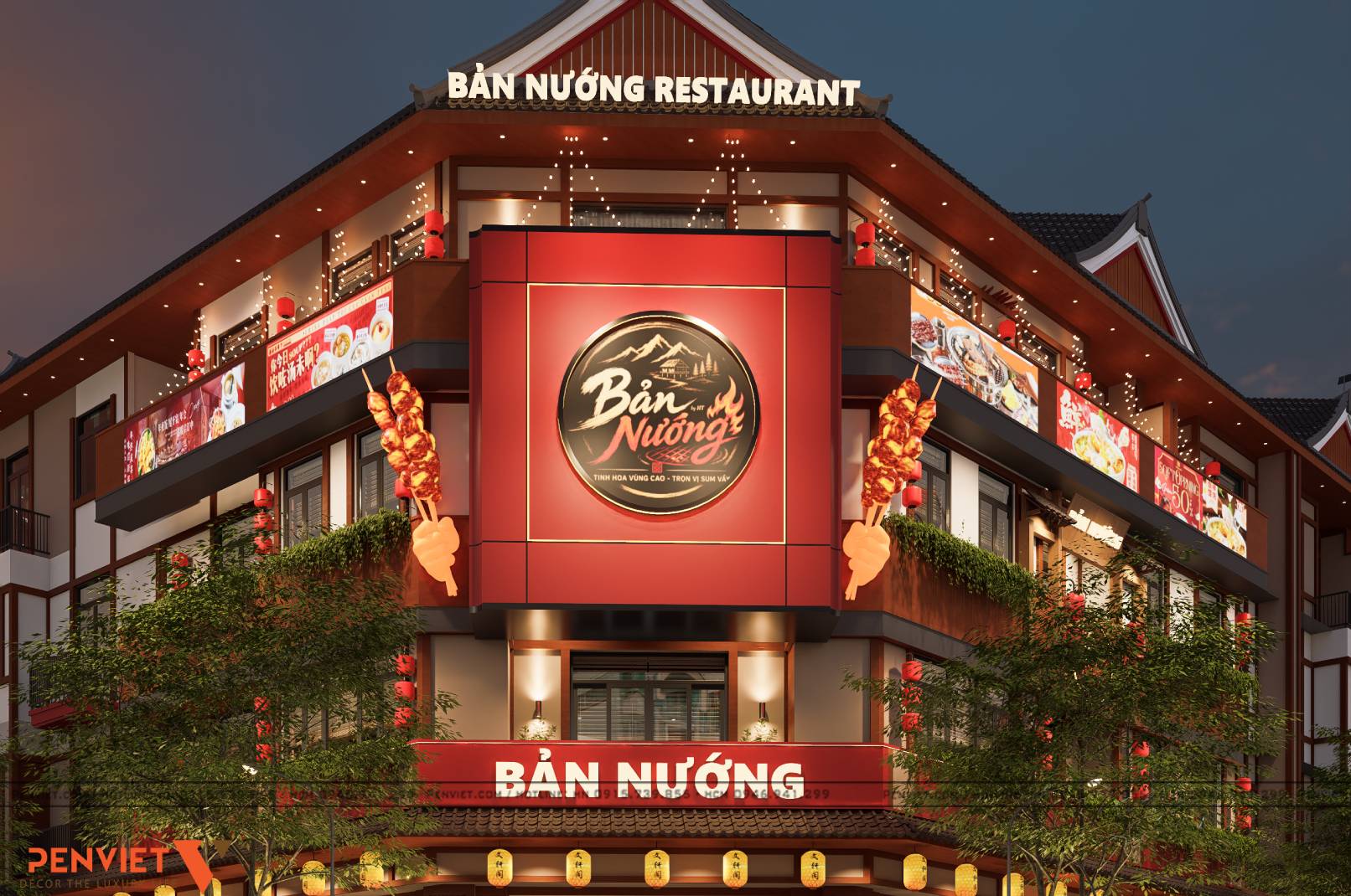 Thiết kế nhà hàng Bản Nướng tại Vinhomes Tuyên Quang – Đậm chất Tây Bắc, trọn vị sum vầy 1.3