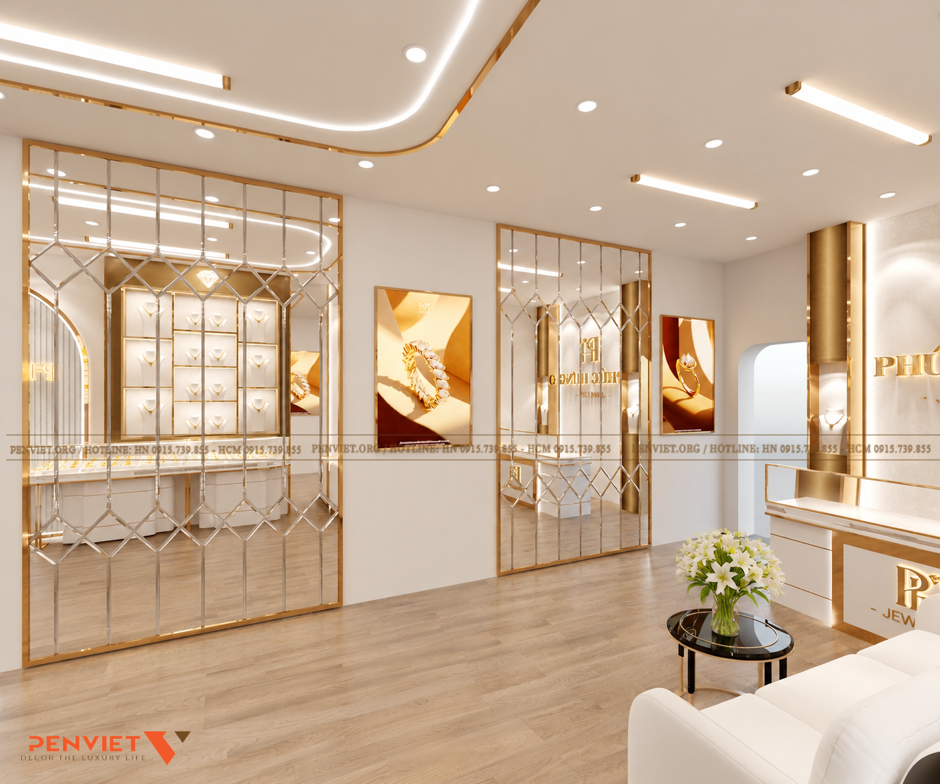 Thiết kế tiệm vàng bạc Phúc Hưng - Hà Nội | Diện tích 60m² phong cách hiện đại 1630d4a1 9337 4023 8e6f 241f44373167