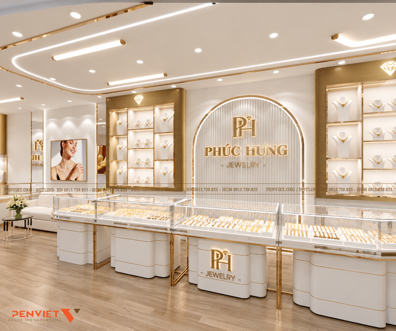 Thiết kế tiệm vàng bạc Phúc Hưng - Hà Nội | Diện tích 60m² phong cách hiện đại 577afcb7 12ee 49af b281 c843b50ea24f