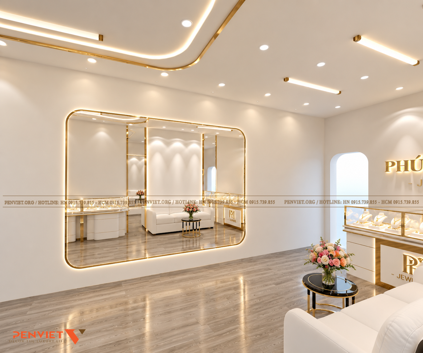 Thiết kế tiệm vàng bạc Phúc Hưng - Hà Nội | Diện tích 60m² phong cách hiện đại 584b322e 9a86 40f8 96c6 e11240865db2
