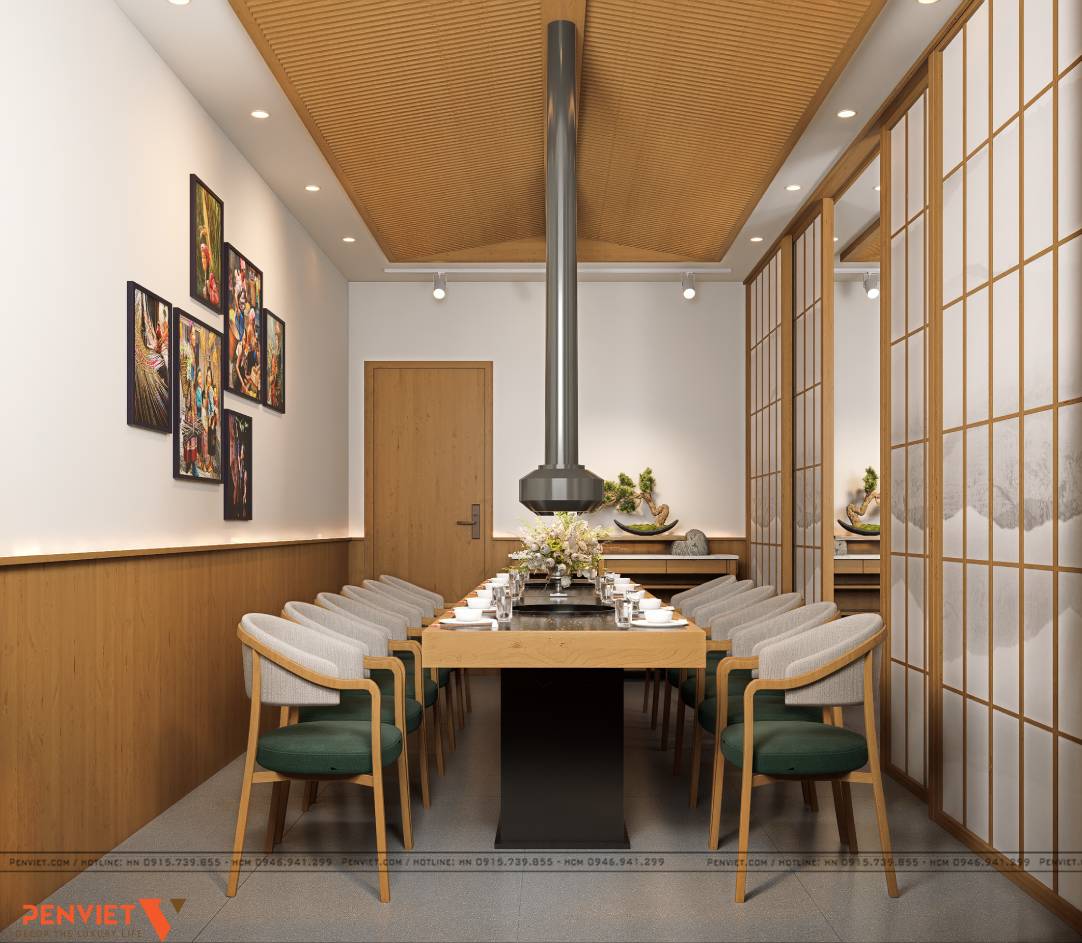 Thiết kế nhà hàng Bản Nướng tại Vinhomes Tuyên Quang – Đậm chất Tây Bắc, trọn vị sum vầy P.Vip 01.2