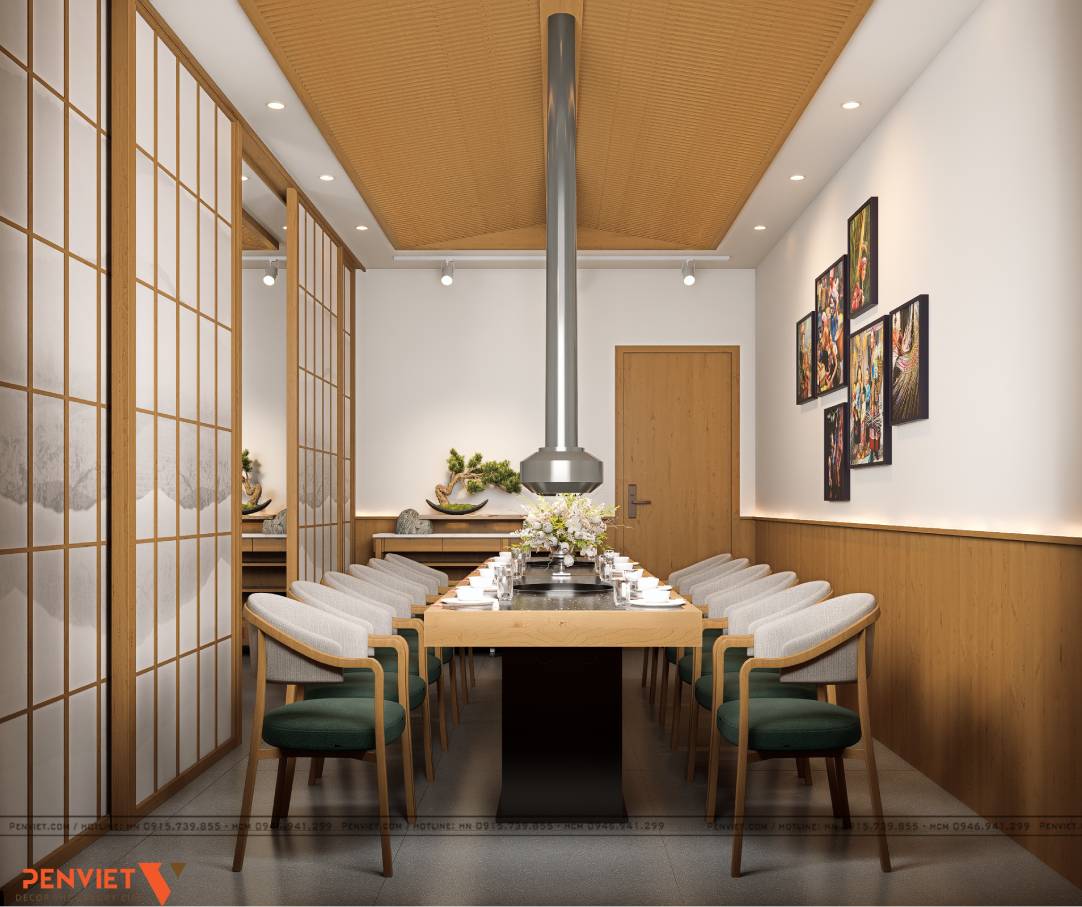 Thiết kế nhà hàng Bản Nướng tại Vinhomes Tuyên Quang – Đậm chất Tây Bắc, trọn vị sum vầy P.Vip 02.2