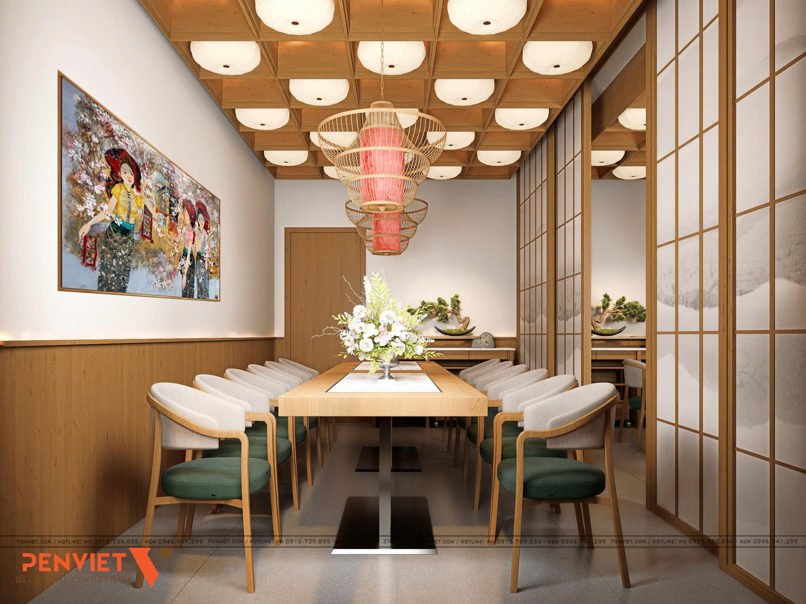 Thiết kế nhà hàng Bản Nướng tại Vinhomes Tuyên Quang – Đậm chất Tây Bắc, trọn vị sum vầy P.Vip 1