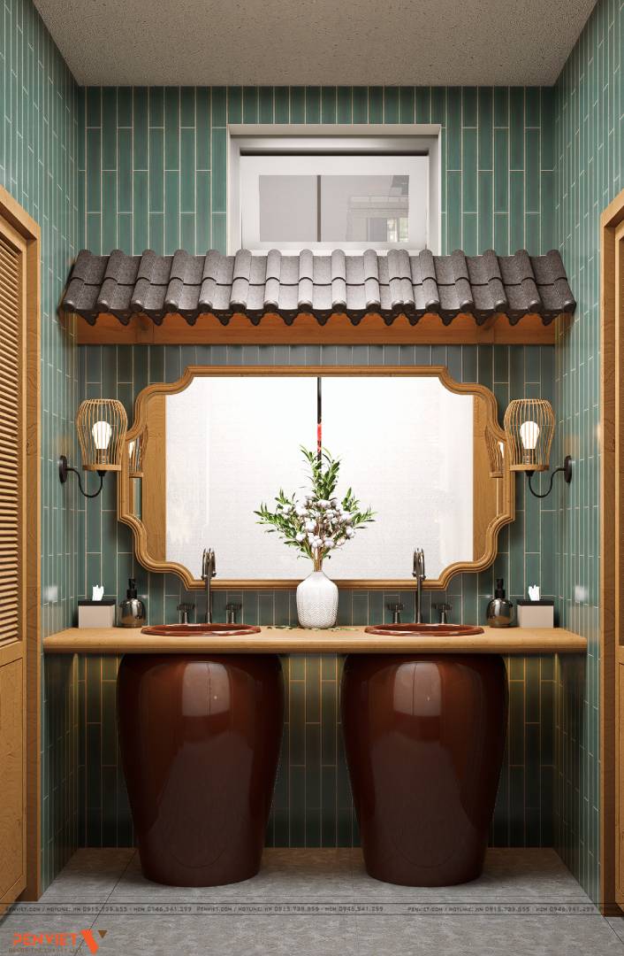 Thiết kế nhà hàng Bản Nướng tại Vinhomes Tuyên Quang – Đậm chất Tây Bắc, trọn vị sum vầy WC 1
